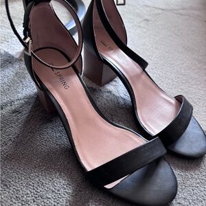 Call It Spring Black Open-Toe Heels